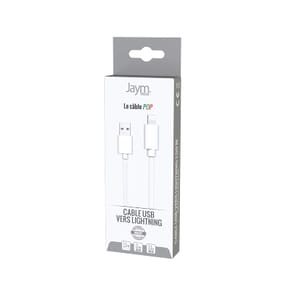 Jaym Câble Lightning vers USB-A 2,4A Charge et Synchronisation Collection POP 1,5m Blanc — image 5