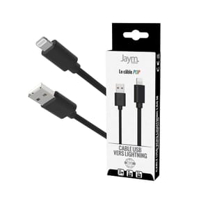 Jaym Câble Lightning vers USB-A 2,4A Charge et Synchronisation Collection POP 1,5m Noir — image 3