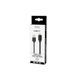 Jaym Câble Lightning vers USB-A 2,4A Charge et Synchronisation Collection POP 1,5m Noir
