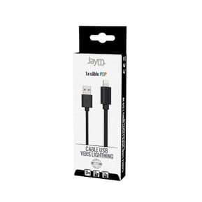 Jaym Câble Lightning vers USB-A 2,4A Charge et Synchronisation Collection POP 1,5m Noir — image 4