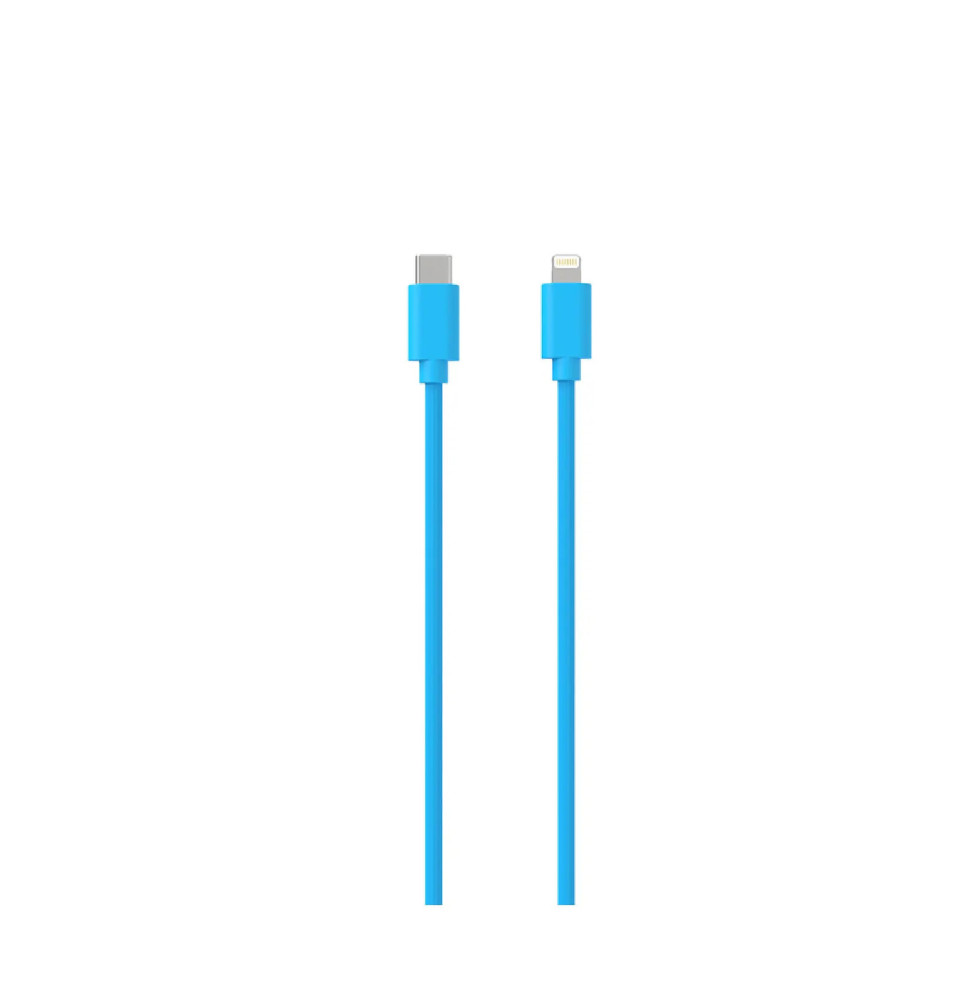Jaym Câble Lightning vers USB-C PD 12W Charge et Synchronisation Collection POP 1,5m Bleu