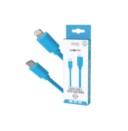 Jaym Câble Lightning vers USB-C PD 12W Charge et Synchronisation Collection POP 1,5m Bleu