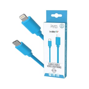 Jaym Câble Lightning vers USB-C PD 12W Charge et Synchronisation Collection POP 1,5m Bleu — image 3