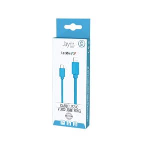 Jaym Câble Lightning vers USB-C PD 12W Charge et Synchronisation Collection POP 1,5m Bleu — image 4
