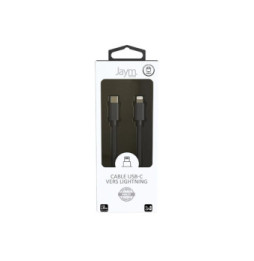 Jaym Câble Lightning vers USB-C PD 3A Charge et Synchronisation Collection POP 1,5m Noir