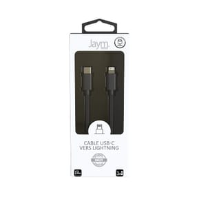 Jaym Câble Lightning vers USB-C PD 3A Charge et Synchronisation Collection POP 1,5m Noir — image 4