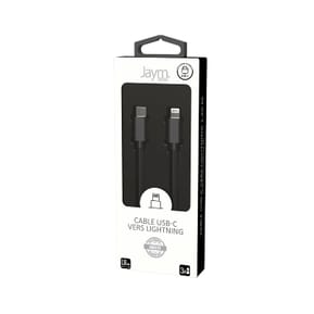 Jaym Câble Lightning vers USB-C PD 3A Charge et Synchronisation Collection POP 1,5m Noir — image 5
