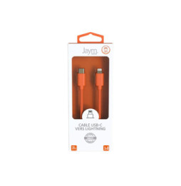 Jaym Câble Lightning vers USB-C PD 3A Charge et Synchronisation Collection POP 1,5m Orange