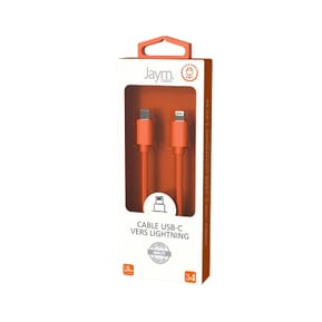 Jaym Câble Lightning vers USB-C PD 3A Charge et Synchronisation Collection POP 1,5m Orange — image 5