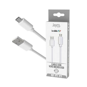 Jaym Câble Micro-USB vers USB-A 2,4A Charge et Synchronisation Collection POP 1,5m Blanc — image 3