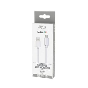 Jaym Câble Micro-USB vers USB-A 2,4A Charge et Synchronisation Collection POP 1,5m Blanc — image 4