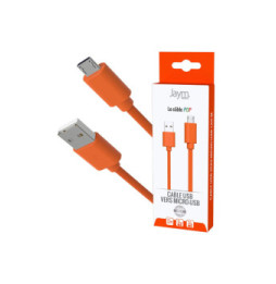 Jaym Câble Micro-USB vers USB-A 2,4A Charge et Synchronisation Collection POP 1,5m Orange
