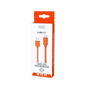 Jaym Câble Micro-USB vers USB-A 2,4A Charge et Synchronisation Collection POP 1,5m Orange — image 3