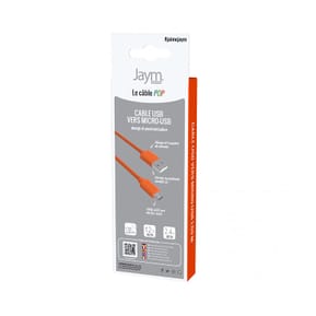 Jaym Câble Micro-USB vers USB-A 2,4A Charge et Synchronisation Collection POP 1,5m Orange — image 4