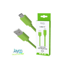 Jaym Câble Micro-USB vers USB-A 2,4A Charge et Synchronisation Collection POP 1,5m Vert