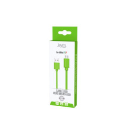 Jaym Câble Micro-USB vers USB-A 2,4A Charge et Synchronisation Collection POP 1,5m Vert