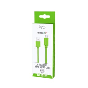 Jaym Câble Micro-USB vers USB-A 2,4A Charge et Synchronisation Collection POP 1,5m Vert — image 3