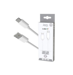 Jaym Câble USB-C vers USB-A 3A Charge et Synchronisation Collection POP 1,5m Blanc