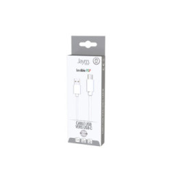 Jaym Câble USB-C vers USB-A 3A Charge et Synchronisation Collection POP 1,5m Blanc