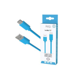 Jaym Câble USB-C vers USB-A 3A Charge et Synchronisation Collection POP 1,5m Bleu