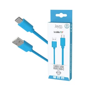 Jaym Câble USB-C vers USB-A 3A Charge et Synchronisation Collection POP 1,5m Bleu — image 3