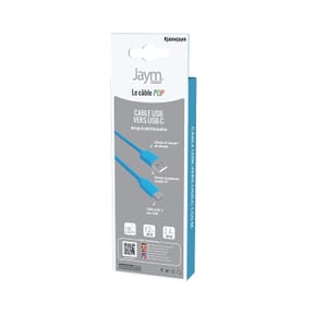 Jaym Câble USB-C vers USB-A 3A Charge et Synchronisation Collection POP 1,5m Bleu — image 4