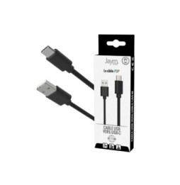 Jaym Câble USB-C vers USB-A 3A Charge et Synchronisation Collection POP 1,5m Noir