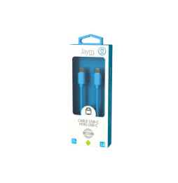 Jaym Câble USB-C vers USB-C 3A Charge et Synchronisation Collection POP 1,5m Bleu