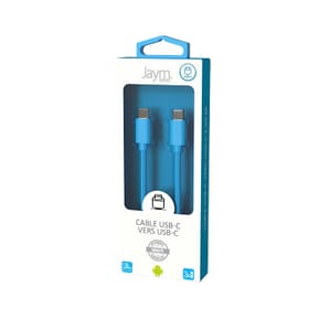 Jaym Câble USB-C vers USB-C 3A Charge et Synchronisation Collection POP 1,5m Bleu — image 5