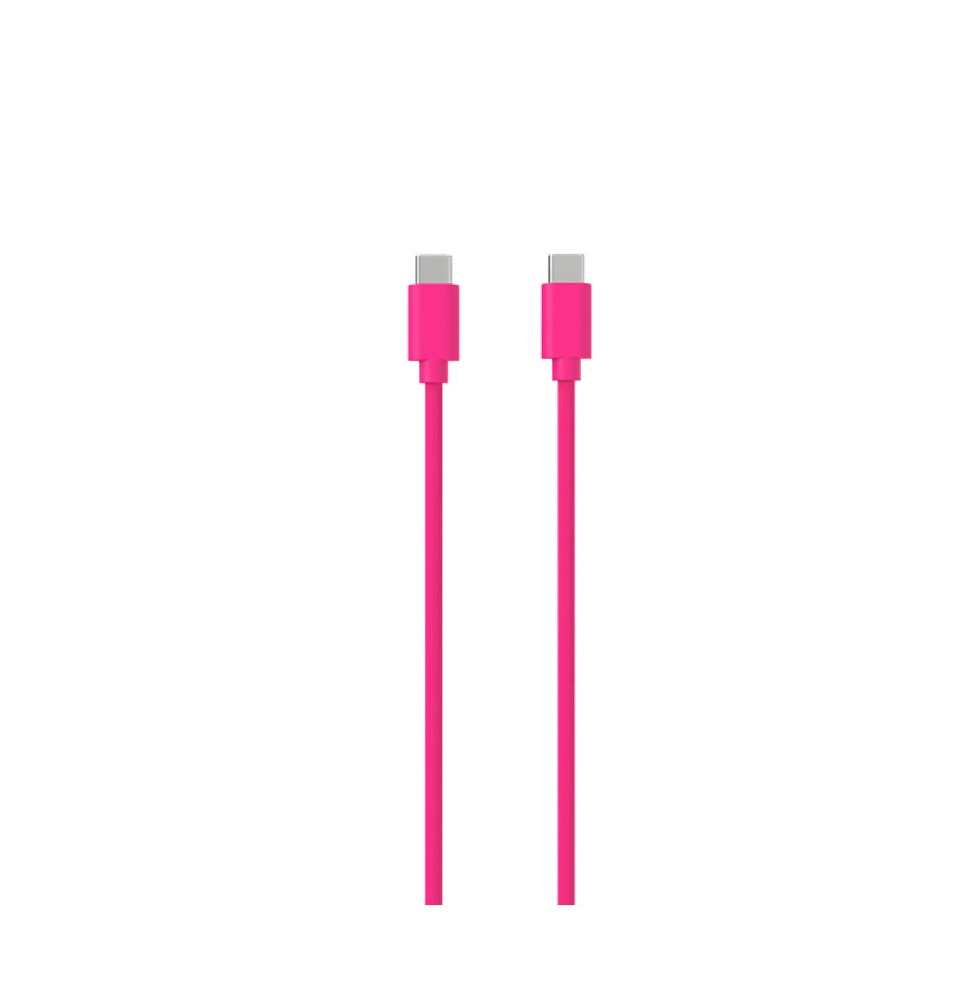 Jaym Câble USB-C vers USB-C 3A Charge et Synchronisation Collection POP 1,5m Rose
