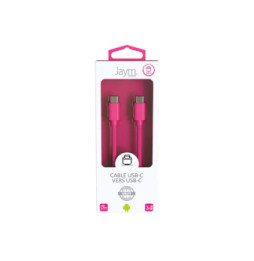Jaym Câble USB-C vers USB-C 3A Charge et Synchronisation Collection POP 1,5m Rose