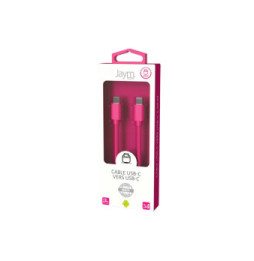 Jaym Câble USB-C vers USB-C 3A Charge et Synchronisation Collection POP 1,5m Rose