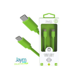 Jaym Câble USB-C vers USB-C 3A Charge et Synchronisation Collection POP 1,5m Vert