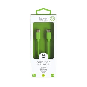 Jaym Câble USB-C vers USB-C 3A Charge et Synchronisation Collection POP 1,5m Vert — image 4