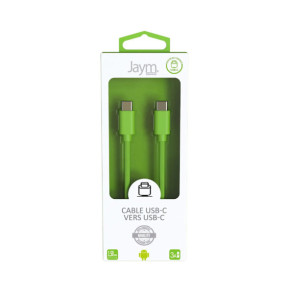 Jaym Câble USB-C vers USB-C 3A Charge et Synchronisation Collection POP 1,5m Vert