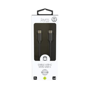 Jaym Câble USB-C vers USB-C 3A PD 20W Charge et Synchronisation Collection POP 1,5m Noir — image 4