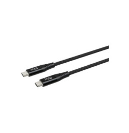 Jaym Câble USB-C vers USB-C 3A PD 60W Renforcé Charge et Synchronisation 1,5m Noir