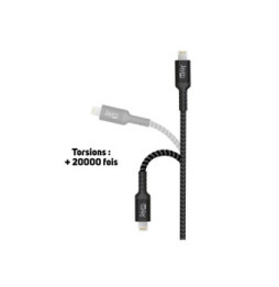 Jaym Câble USB-C vers USB-C 3A PD 60W Renforcé Charge et Synchronisation 1,5m Noir