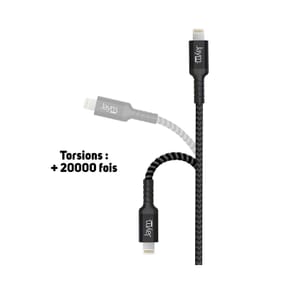 Jaym Câble USB-C vers USB-C 3A PD 60W Renforcé Charge et Synchronisation 1,5m Noir — image 4