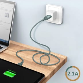 Just Green Câble Écologique USB vers Micro-USB Intensité 2.1A 2m Recyclable vert — image 4