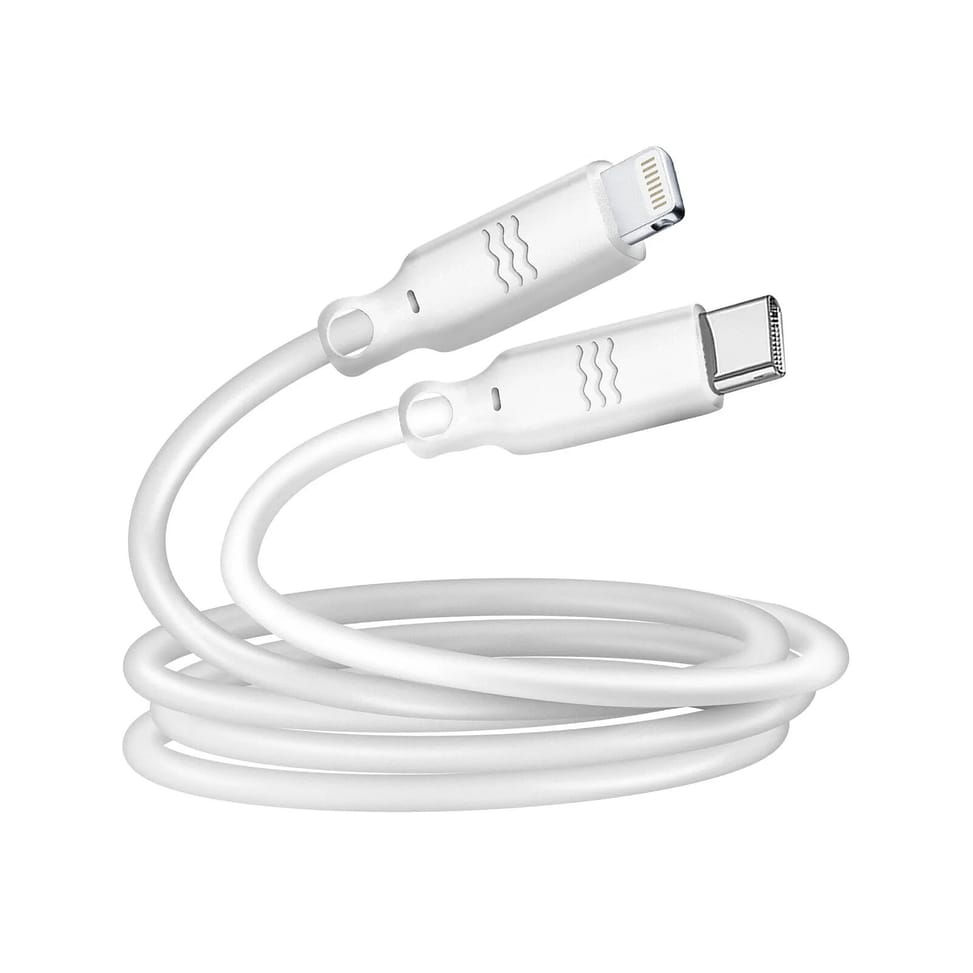 Just Green Câble Écologique USB-C vers Lightning Intensité 3A 2m Recyclable blanc — image 1