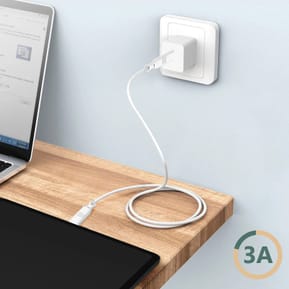 Just Green Câble Écologique USB-C vers Lightning Intensité 3A 2m Recyclable blanc — image 4