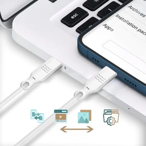 Just Green Câble Écologique USB-C vers Lightning Intensité 3A 2m Recyclable blanc — image 5