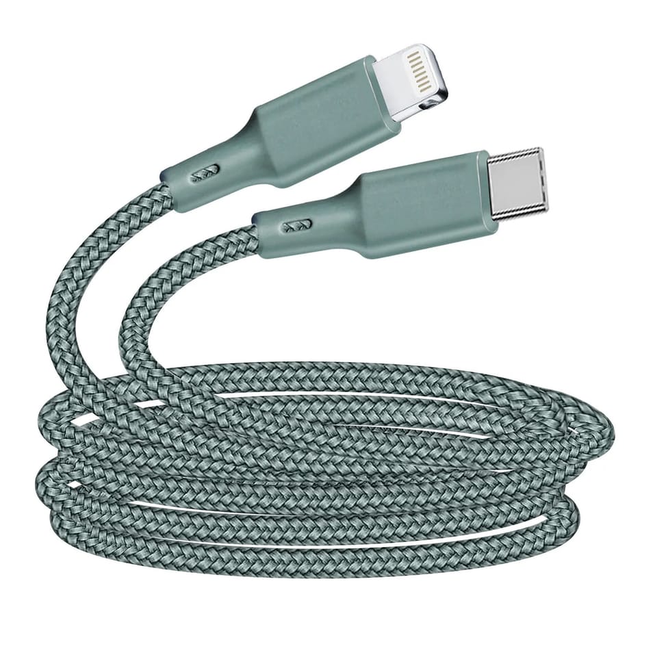 Just Green Câble Écologique USB-C vers Lightning Intensité 3A 2m Recyclable bleu — image 1
