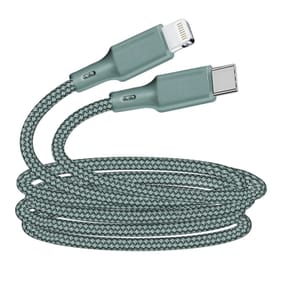 Just Green Câble Écologique USB-C vers Lightning Intensité 3A 2m Recyclable bleu