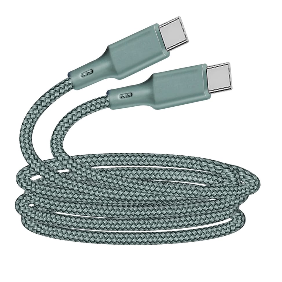 Just Green Câble Écologique USB-C vers USB-C Intensité 3A 2m Recyclable vert — image 1