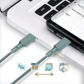 Just Green Câble Écologique USB-C vers USB-C Intensité 3A 2m Recyclable vert — image 5