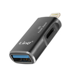 LinQ Adaptateur OTG USB et USB C vers Apple Lightning Noir
