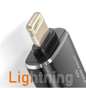 LinQ Adaptateur OTG USB et USB C vers Apple Lightning Noir