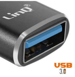 LinQ Adaptateur OTG USB et USB C vers Apple Lightning Noir